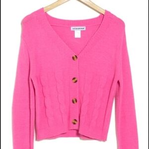 The Limited Pink Cardigan Sweater V-Neck Knit